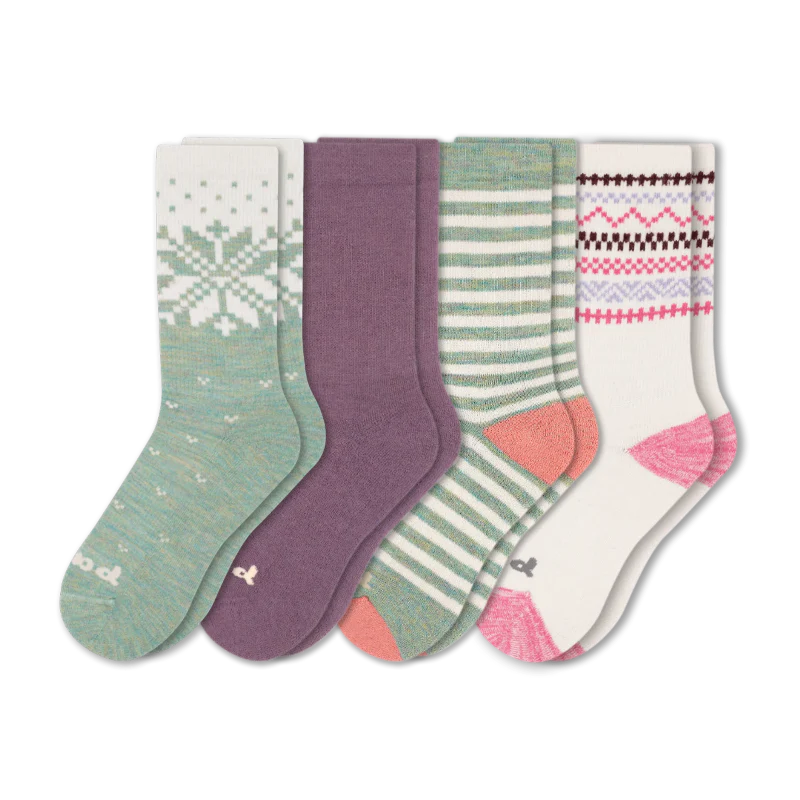 4 Pack - Women's Crew Pacas Socks 123 4 Pack - Women's Crew Pacas Socks