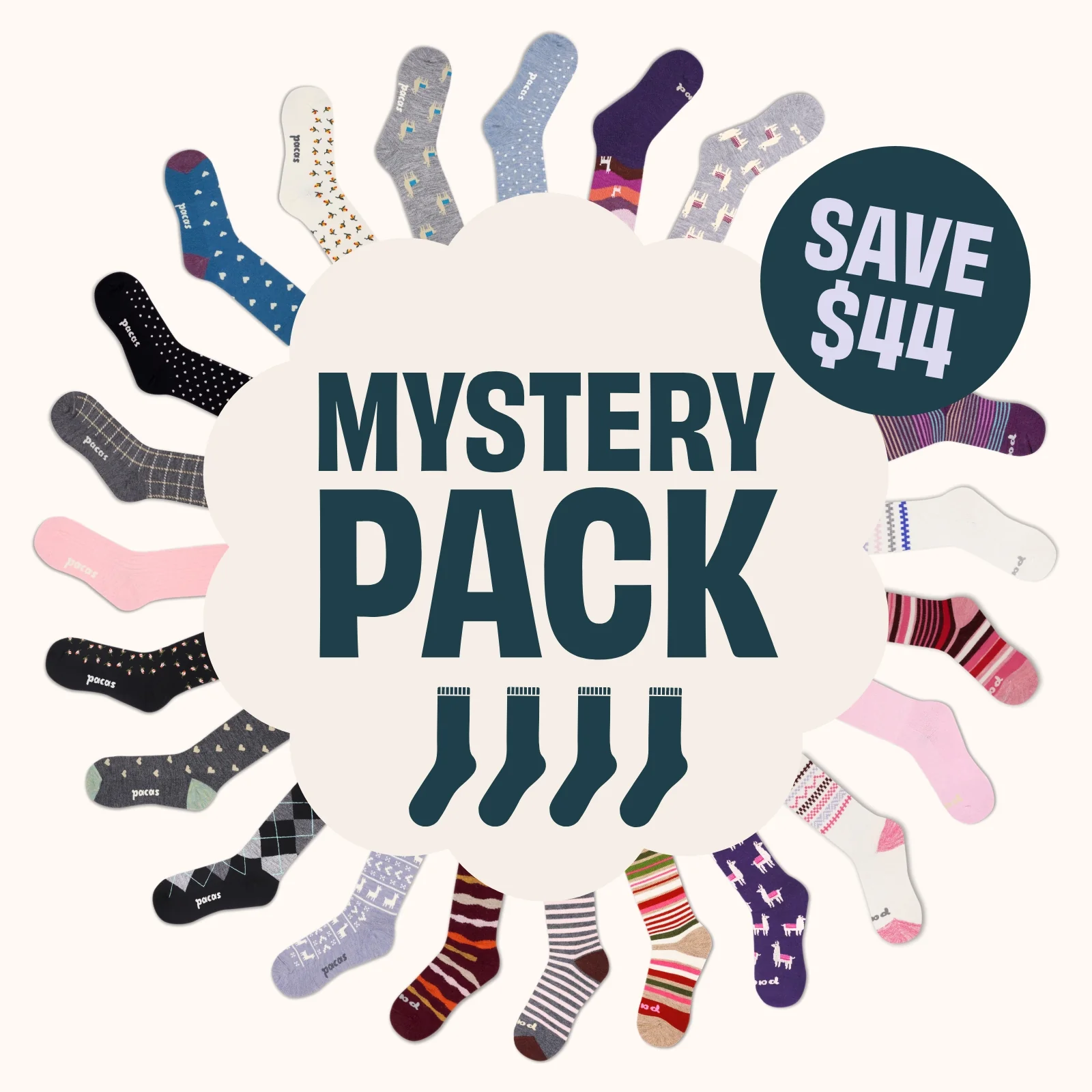 4 Pack - Women's Crew Pacas Socks 146 4 Pack - Women's Crew Pacas Socks