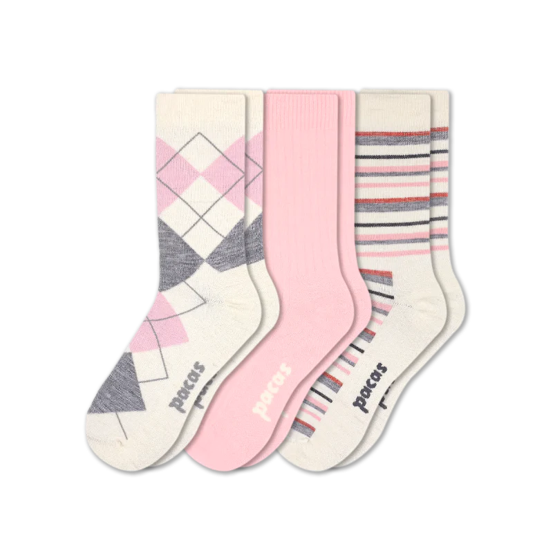 3 Pack - Women's Light-Weight Crew Pacas Socks 100 3 Pack - Women's Light-Weight Crew Pacas Socks