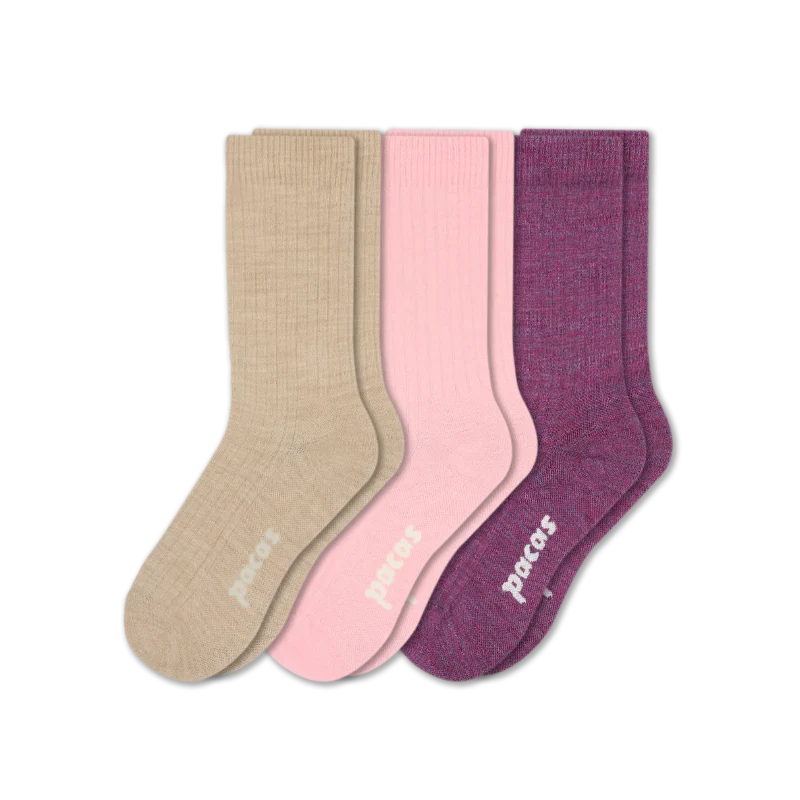 3 Pack - Women's Light-Weight Crew Pacas Socks 101 3 Pack - Women's Light-Weight Crew Pacas Socks