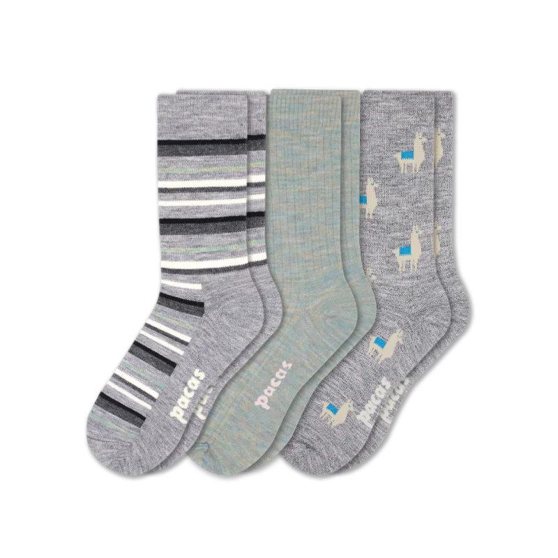 3 Pack - Women's Light-Weight Crew Pacas Socks 108 3 Pack - Women's Light-Weight Crew Pacas Socks