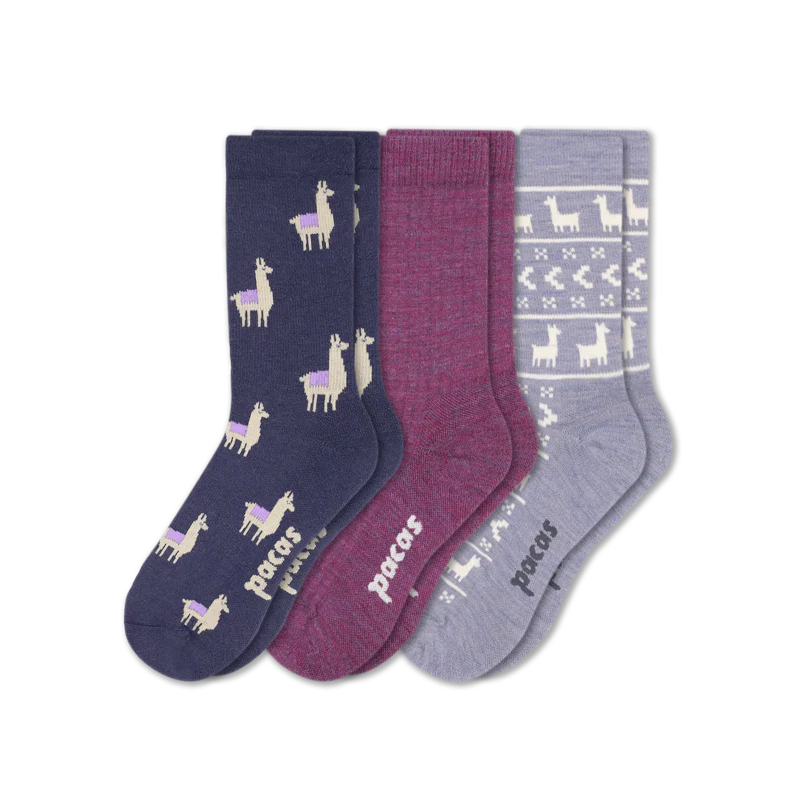 3 Pack - Women's Light-Weight Crew Pacas Socks 120 3 Pack - Women's Light-Weight Crew Pacas Socks