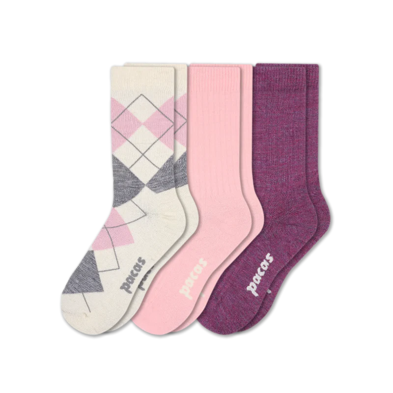3 Pack - Women's Light-Weight Crew Pacas Socks 122 3 Pack - Women's Light-Weight Crew Pacas Socks