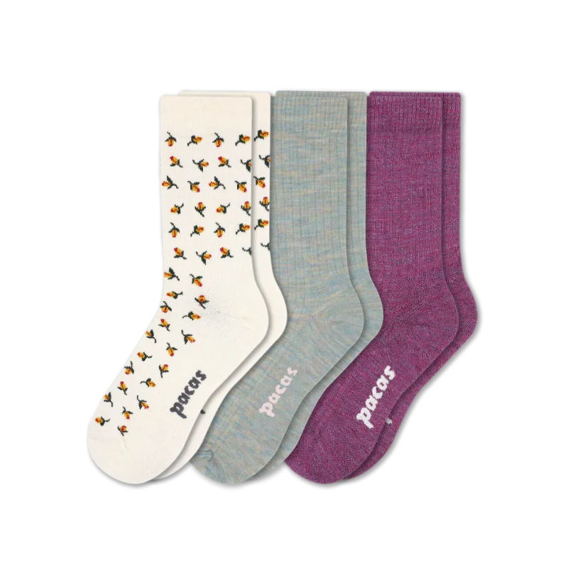 3 Pack - Women's Light-Weight Crew Pacas Socks 124 3 Pack - Women's Light-Weight Crew Pacas Socks