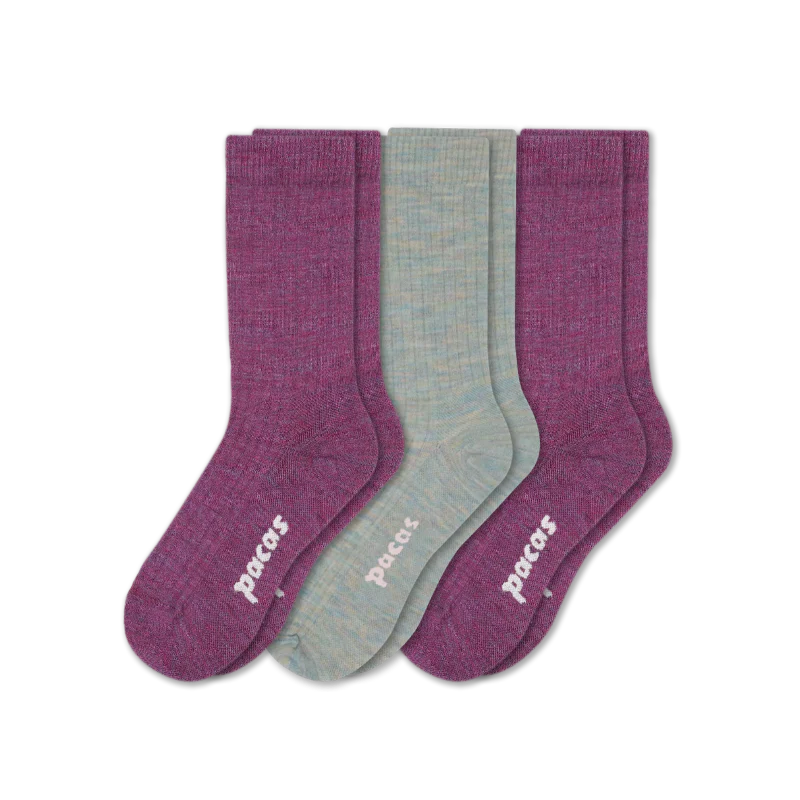 3 Pack - Women's Light-Weight Crew Pacas Socks 125 3 Pack - Women's Light-Weight Crew Pacas Socks