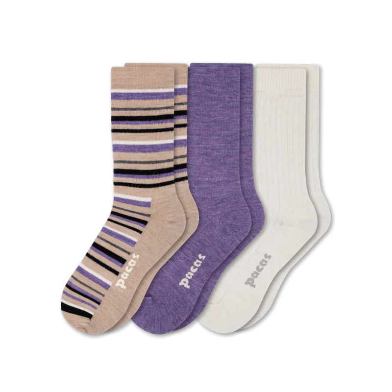 3 Pack - Women's Light-Weight Crew Pacas Socks 128 3 Pack - Women's Light-Weight Crew Pacas Socks