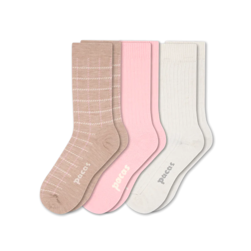 3 Pack - Women's Light-Weight Crew Pacas Socks 132 3 Pack - Women's Light-Weight Crew Pacas Socks