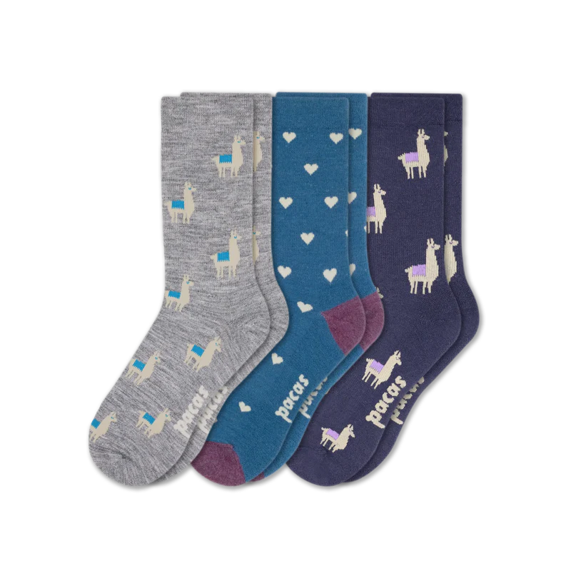 3 Pack - Women's Light-Weight Crew Pacas Socks 138 3 Pack - Women's Light-Weight Crew Pacas Socks