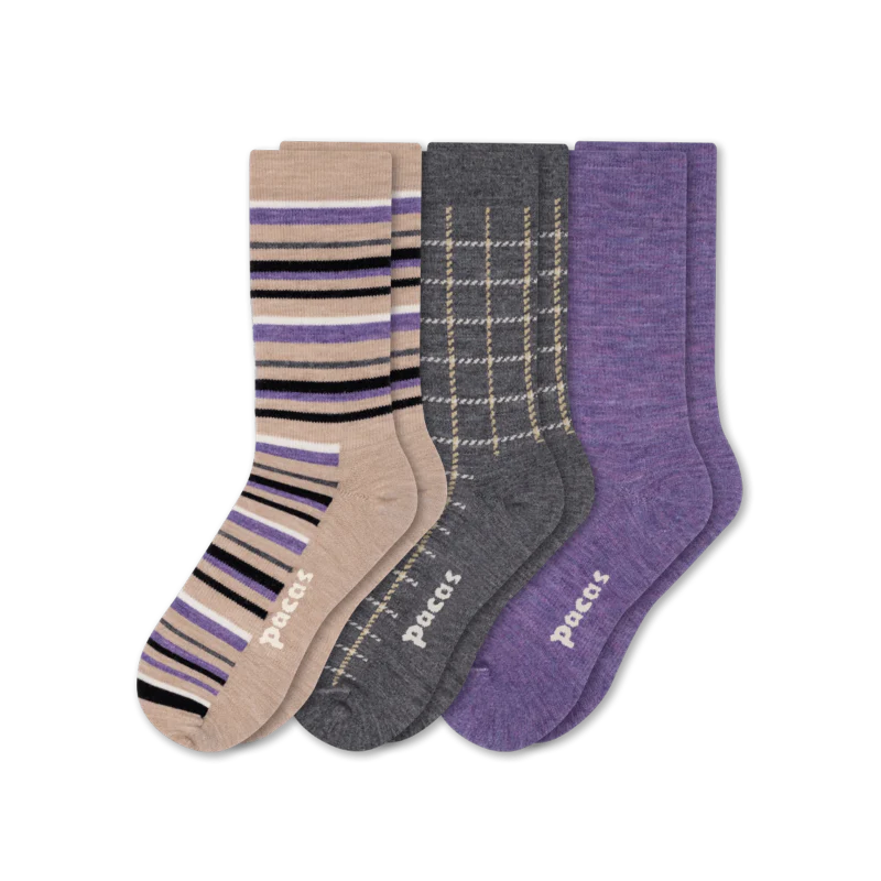 3 Pack - Women's Light-Weight Crew Pacas Socks 141 3 Pack - Women's Light-Weight Crew Pacas Socks