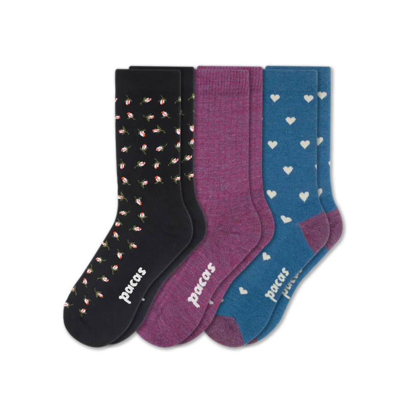 3 Pack - Women's Light-Weight Crew Pacas Socks 142 3 Pack - Women's Light-Weight Crew Pacas Socks