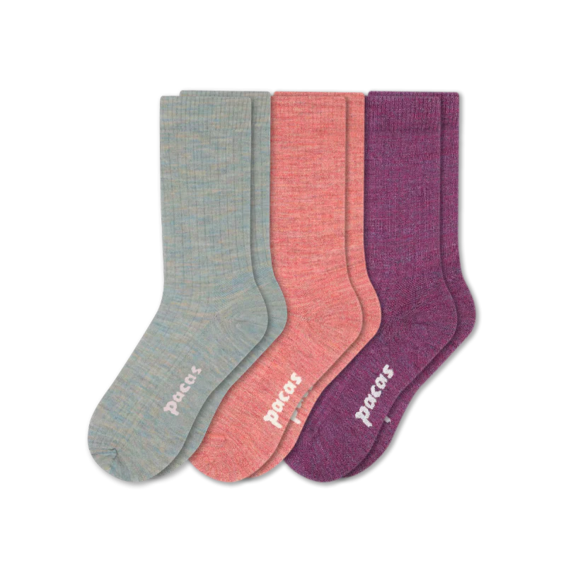 3 Pack - Women's Light-Weight Crew Pacas Socks 145 3 Pack - Women's Light-Weight Crew Pacas Socks