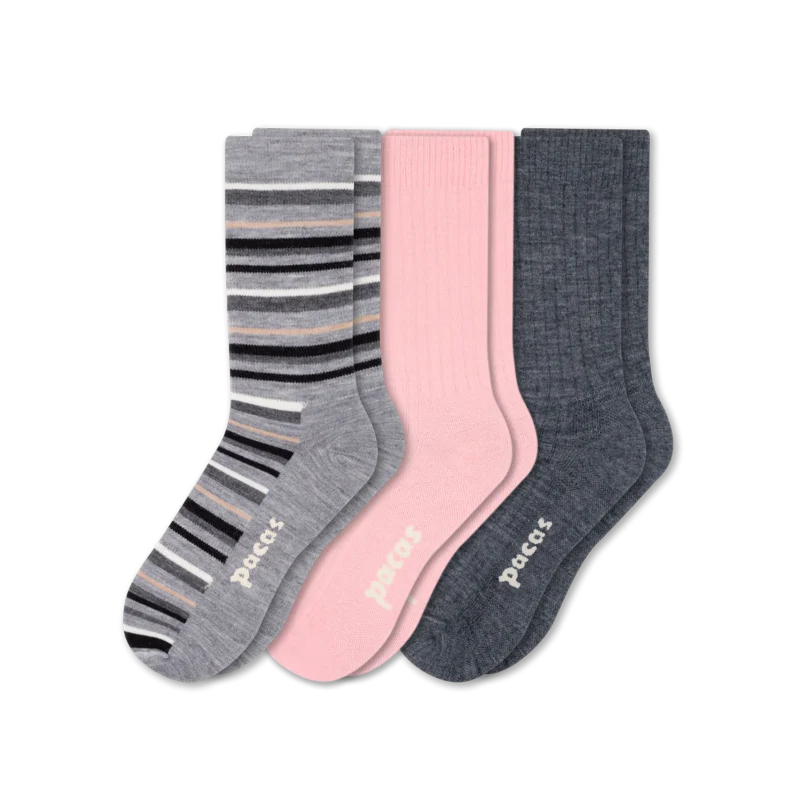 3 Pack - Women's Light-Weight Crew Pacas Socks 150 3 Pack - Women's Light-Weight Crew Pacas Socks