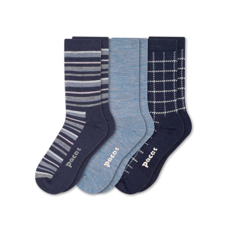 3 Pack - Women's Light-Weight Crew Pacas Socks 156 3 Pack - Women's Light-Weight Crew Pacas Socks