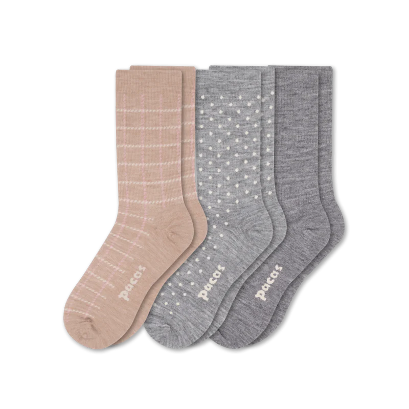 3 Pack - Women's Light-Weight Crew Pacas Socks 157 3 Pack - Women's Light-Weight Crew Pacas Socks