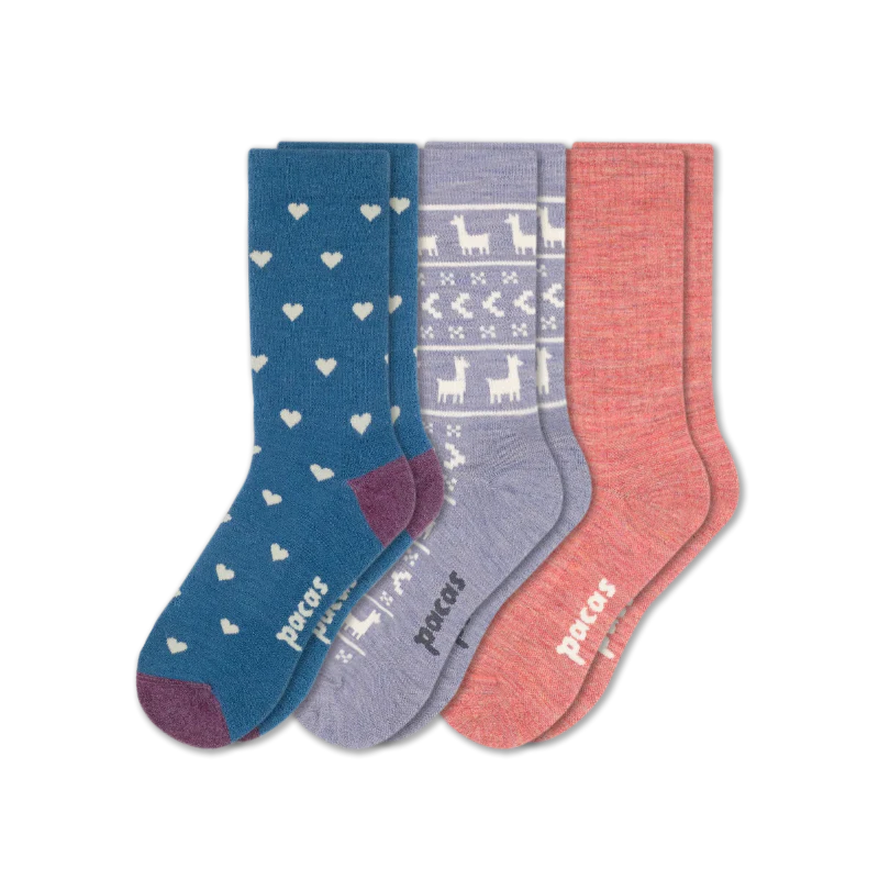 3 Pack - Women's Light-Weight Crew Pacas Socks 165 3 Pack - Women's Light-Weight Crew Pacas Socks