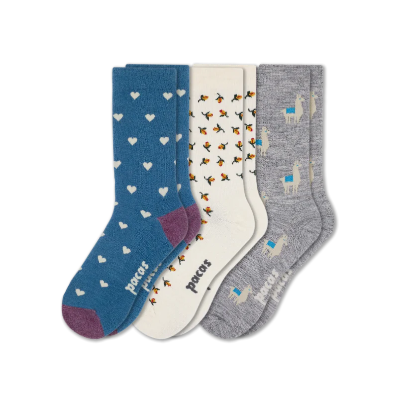 3 Pack - Women's Light-Weight Crew Pacas Socks 166 3 Pack - Women's Light-Weight Crew Pacas Socks
