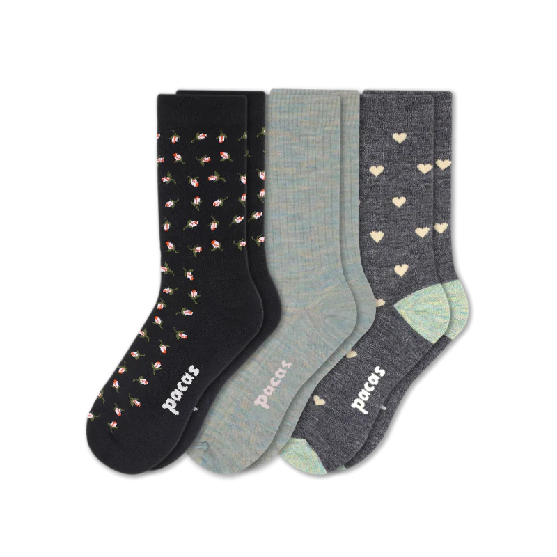 3 Pack - Women's Light-Weight Crew Pacas Socks 167 3 Pack - Women's Light-Weight Crew Pacas Socks