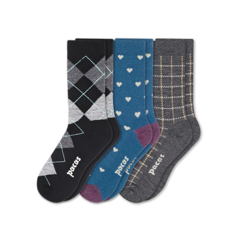3 Pack - Women's Light-Weight Crew Pacas Socks 168 3 Pack - Women's Light-Weight Crew Pacas Socks