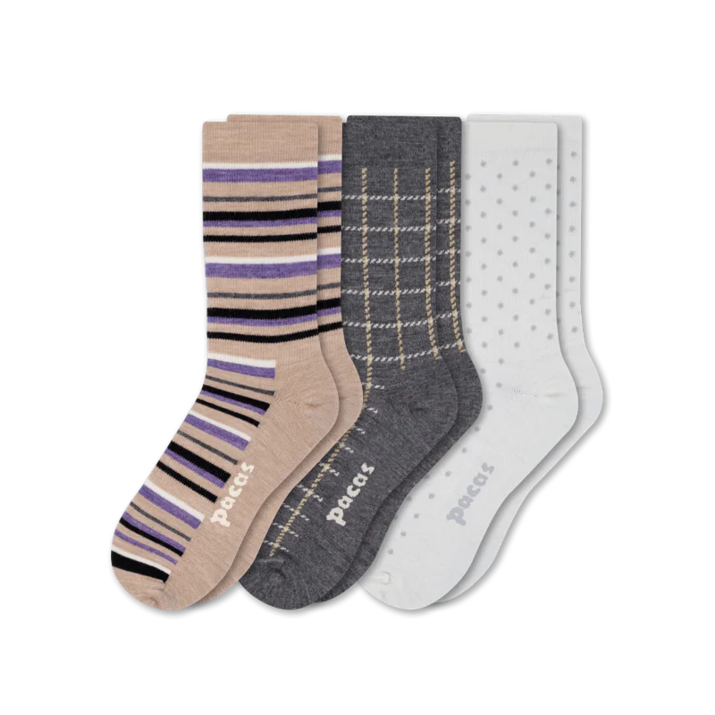 3 Pack - Women's Light-Weight Crew Pacas Socks 178 3 Pack - Women's Light-Weight Crew Pacas Socks