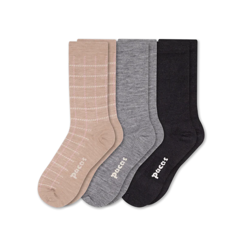 3 Pack - Women's Light-Weight Crew Pacas Socks 179 3 Pack - Women's Light-Weight Crew Pacas Socks