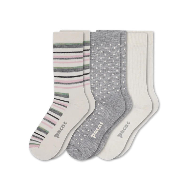 3 Pack - Women's Light-Weight Crew Pacas Socks 182 3 Pack - Women's Light-Weight Crew Pacas Socks