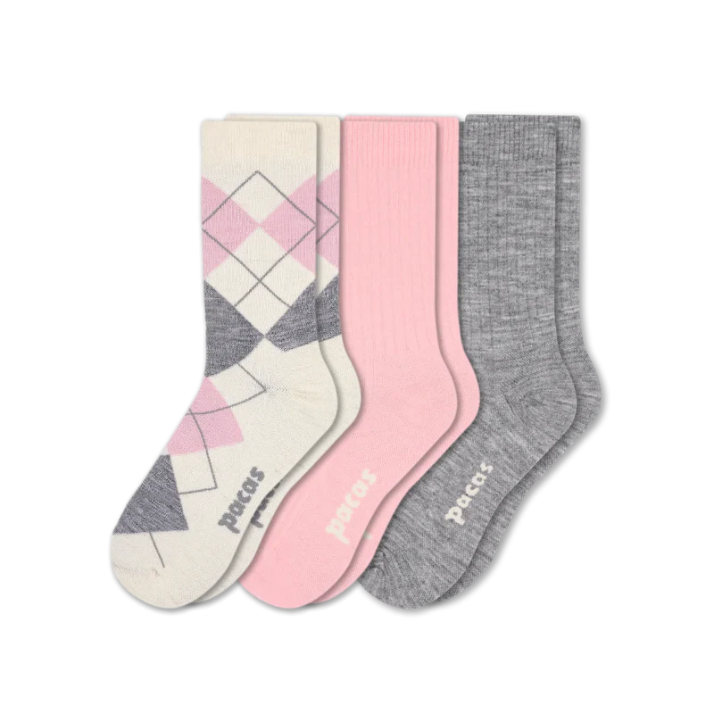 3 Pack - Women's Light-Weight Crew Pacas Socks 184 3 Pack - Women's Light-Weight Crew Pacas Socks
