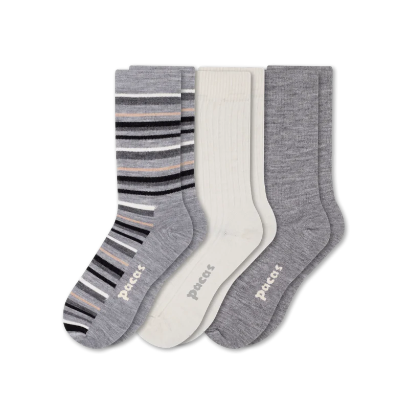 3 Pack - Women's Light-Weight Crew Pacas Socks 185 3 Pack - Women's Light-Weight Crew Pacas Socks