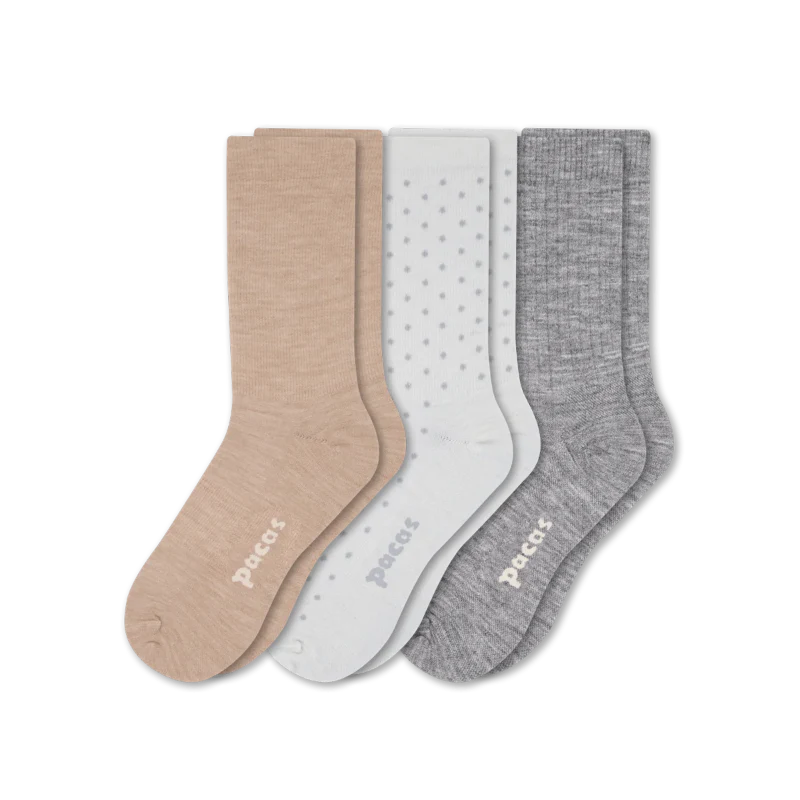 3 Pack - Women's Light-Weight Crew Pacas Socks 186 3 Pack - Women's Light-Weight Crew Pacas Socks