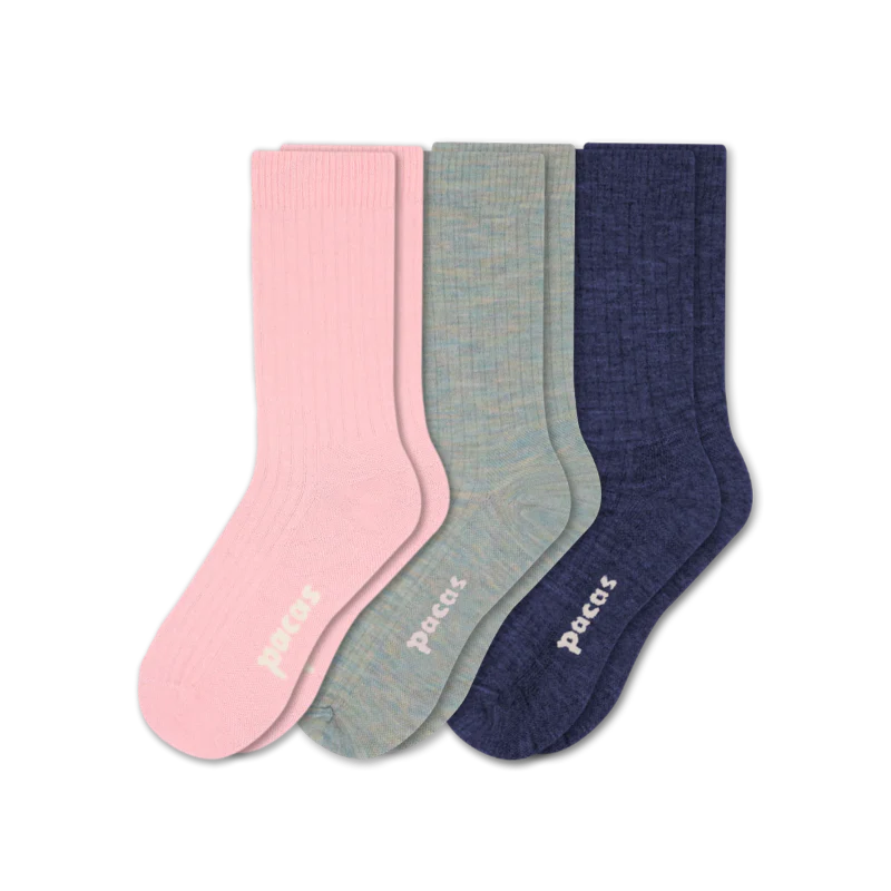 3 Pack - Women's Light-Weight Crew Pacas Socks 188 3 Pack - Women's Light-Weight Crew Pacas Socks