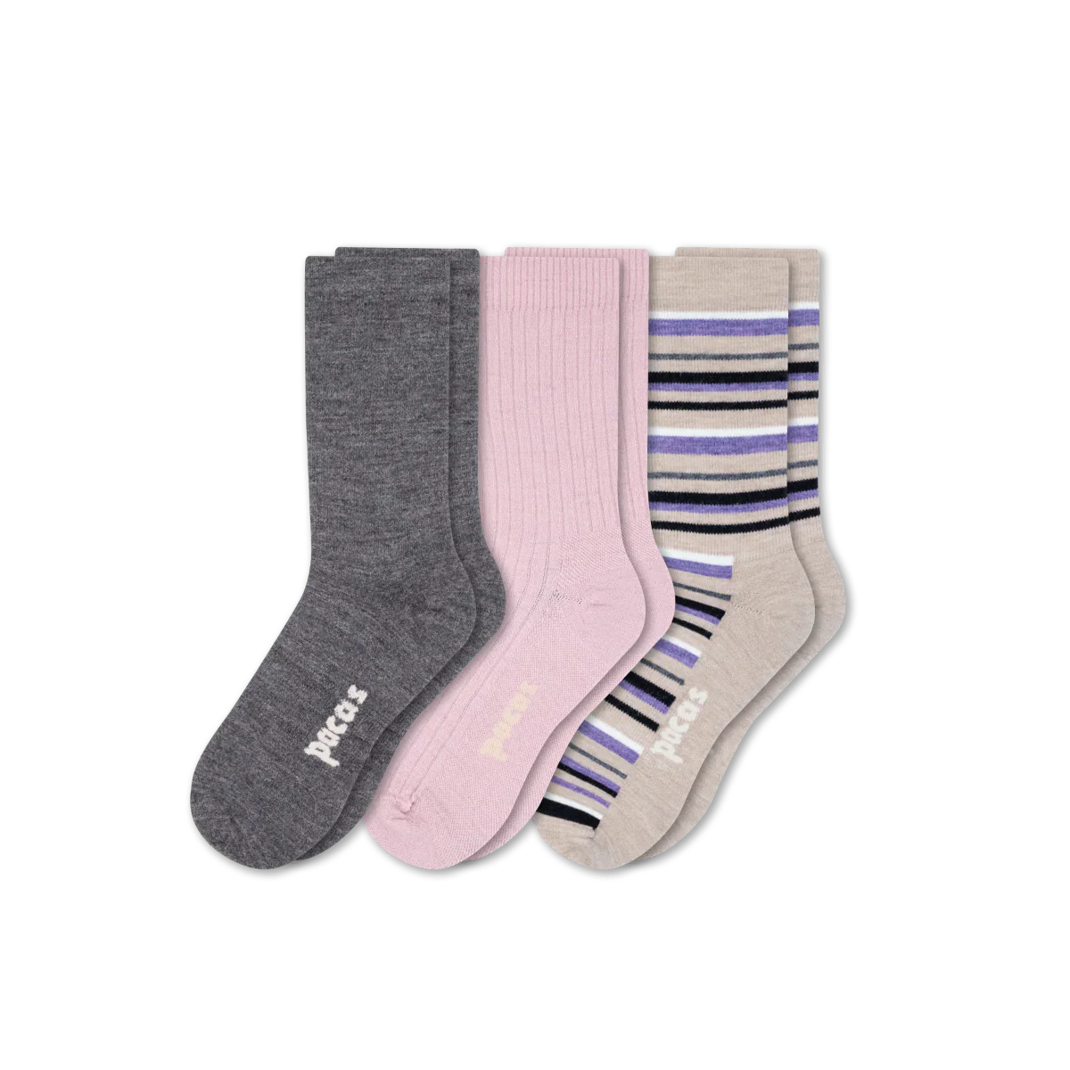 3 Pack - Women's Light-Weight Crew Pacas Socks 19 3 Pack - Women's Light-Weight Crew Pacas Socks