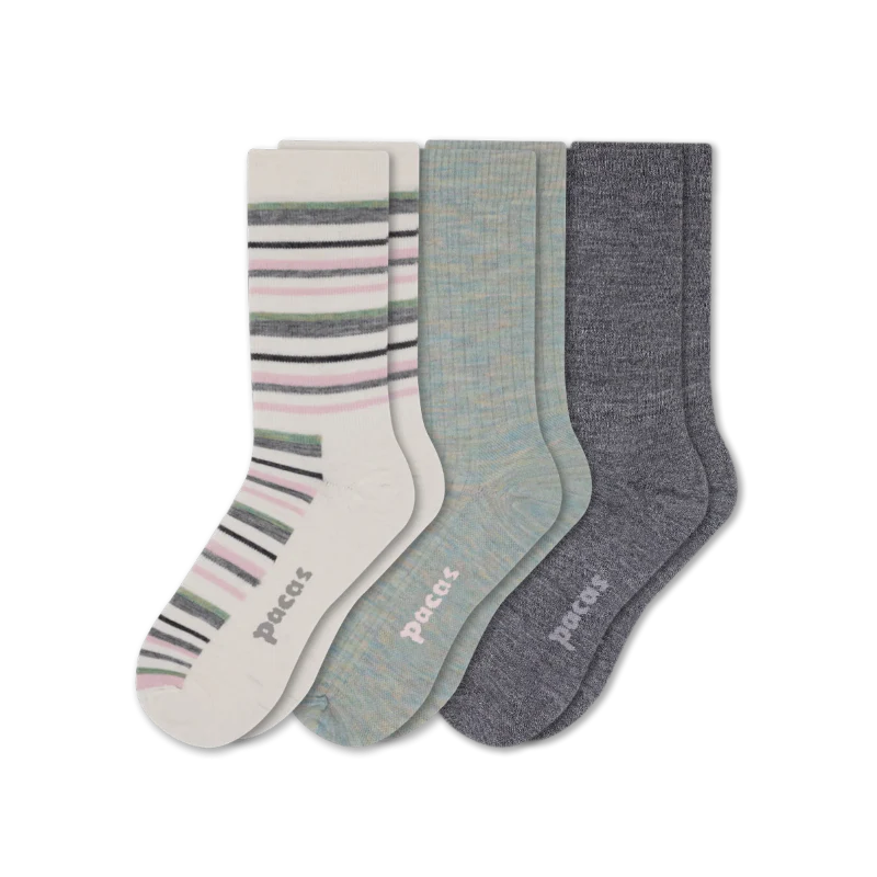 3 Pack - Women's Light-Weight Crew Pacas Socks 192 3 Pack - Women's Light-Weight Crew Pacas Socks