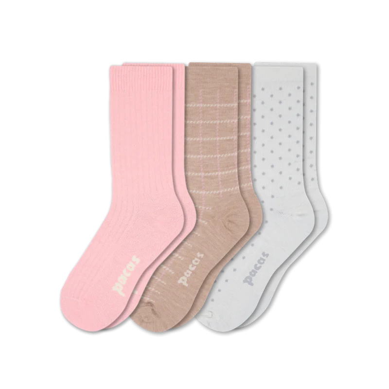 3 Pack - Women's Light-Weight Crew Pacas Socks 194 3 Pack - Women's Light-Weight Crew Pacas Socks