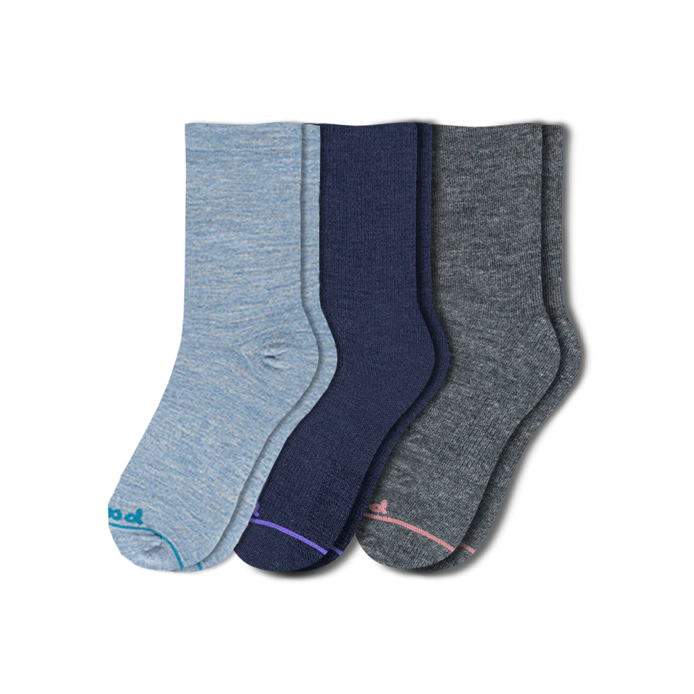 3 Pack - Women's Light-Weight Crew Pacas Socks