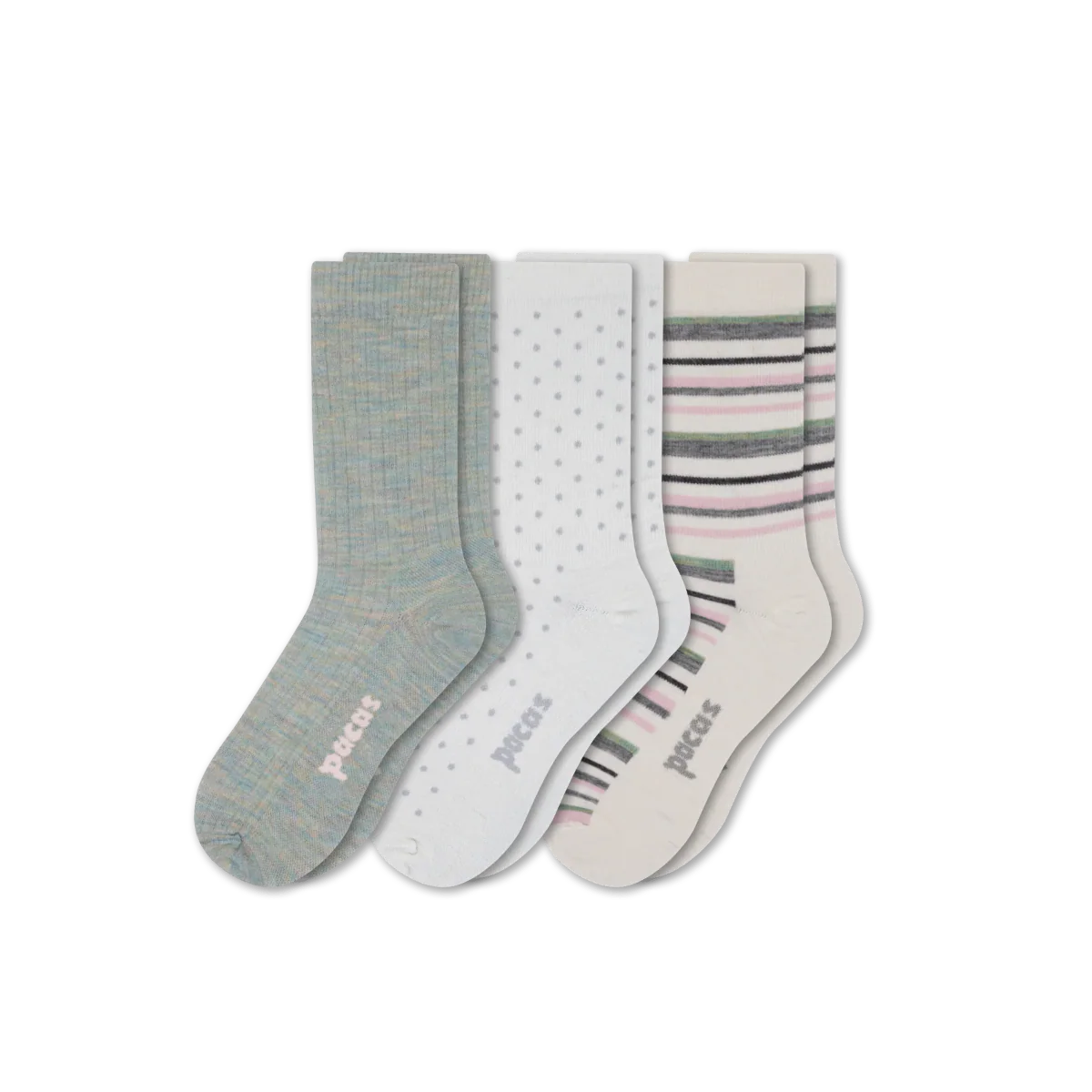 3 Pack - Women's Light-Weight Crew Pacas Socks 20 3 Pack - Women's Light-Weight Crew Pacas Socks
