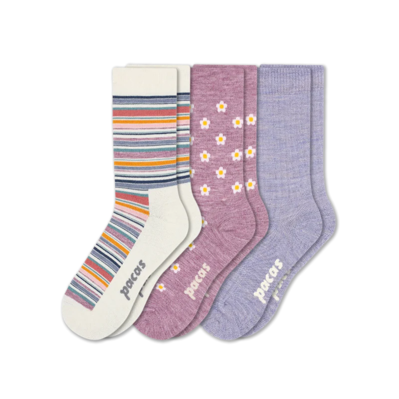 3 Pack - Women's Light-Weight Crew Pacas Socks 201 3 Pack - Women's Light-Weight Crew Pacas Socks