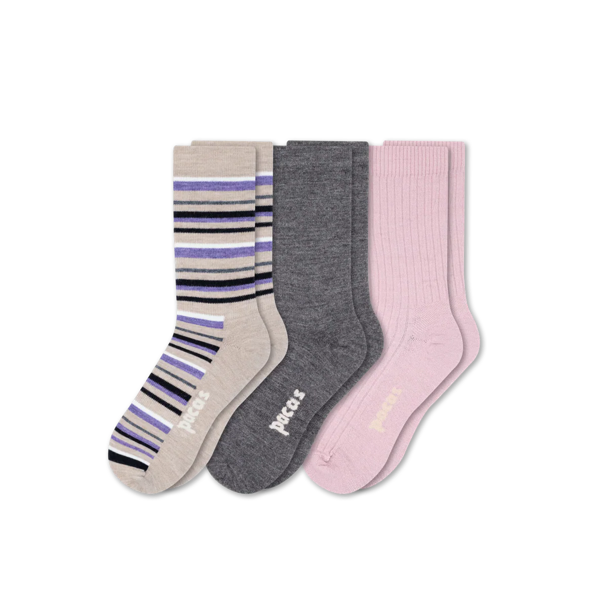 3 Pack - Women's Light-Weight Crew Pacas Socks 21 3 Pack - Women's Light-Weight Crew Pacas Socks