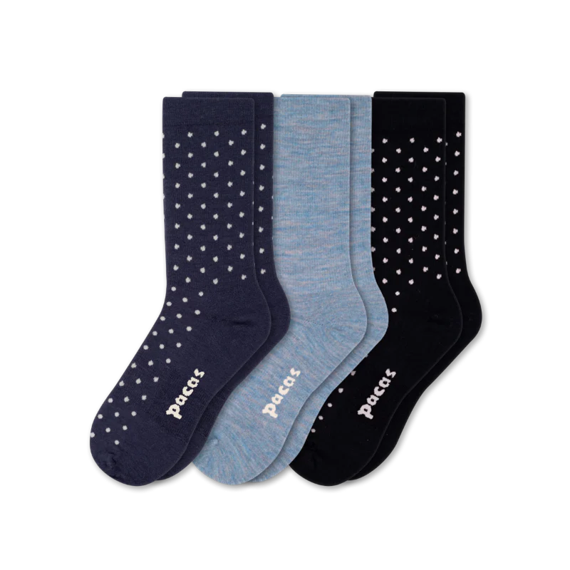 3 Pack - Women's Light-Weight Crew Pacas Socks 215 3 Pack - Women's Light-Weight Crew Pacas Socks