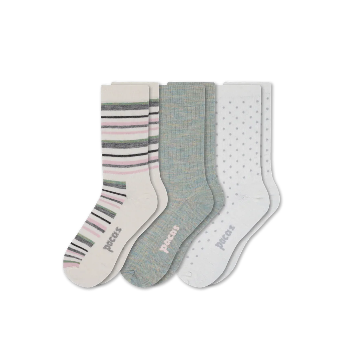 3 Pack - Women's Light-Weight Crew Pacas Socks 22 3 Pack - Women's Light-Weight Crew Pacas Socks