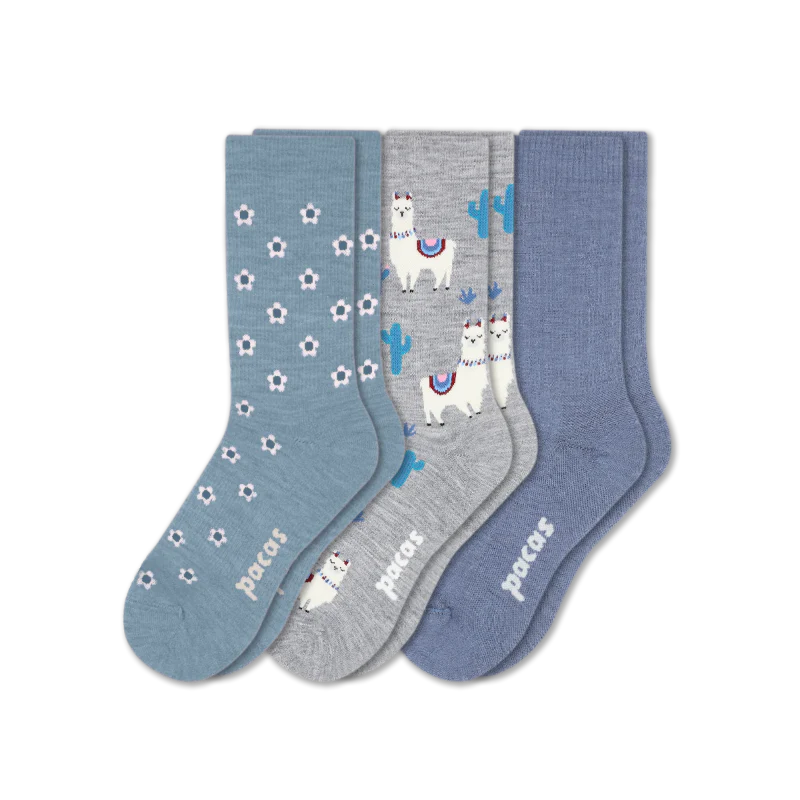 3 Pack - Women's Light-Weight Crew Pacas Socks 233 3 Pack - Women's Light-Weight Crew Pacas Socks