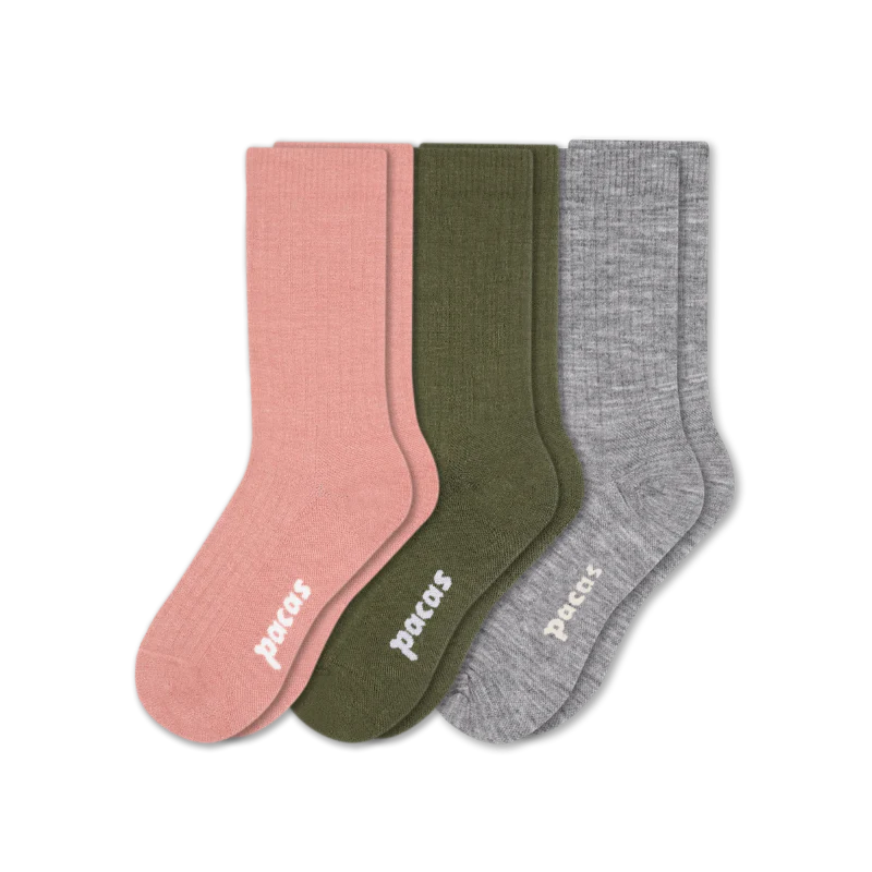 3 Pack - Women's Light-Weight Crew Pacas Socks 237 3 Pack - Women's Light-Weight Crew Pacas Socks
