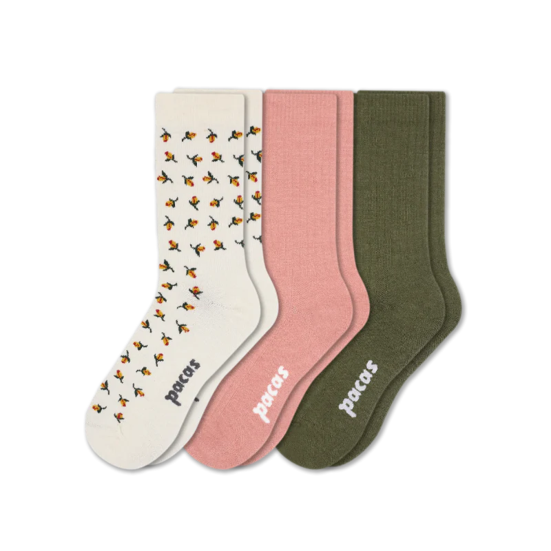 3 Pack - Women's Light-Weight Crew Pacas Socks 242 3 Pack - Women's Light-Weight Crew Pacas Socks