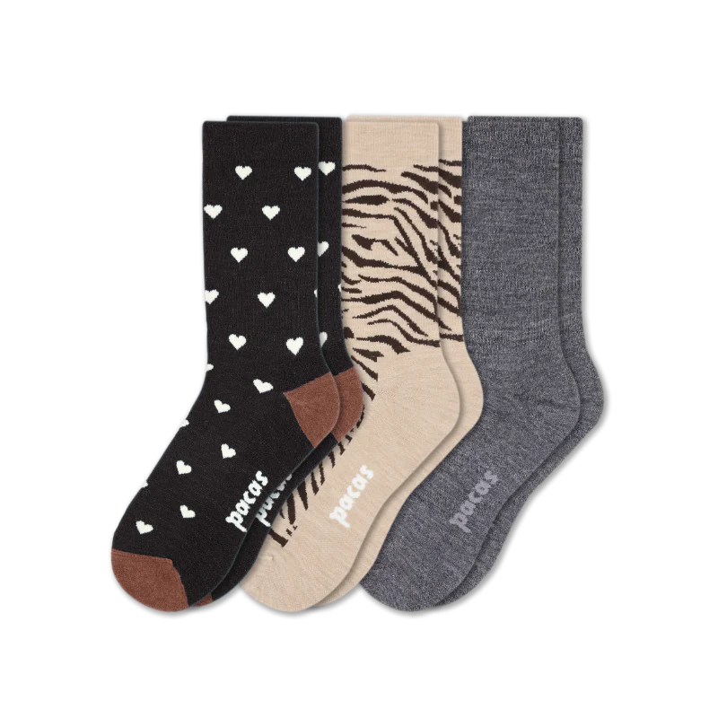 3 Pack - Women's Light-Weight Crew Pacas Socks 245 3 Pack - Women's Light-Weight Crew Pacas Socks