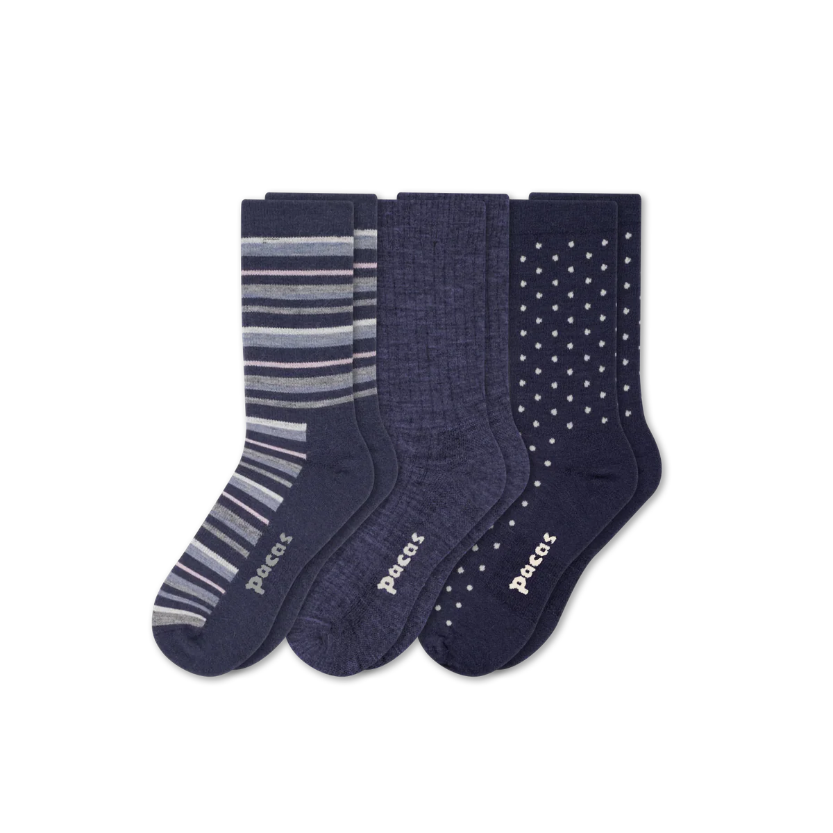 3 Pack - Women's Light-Weight Crew Pacas Socks 34 3 Pack - Women's Light-Weight Crew Pacas Socks