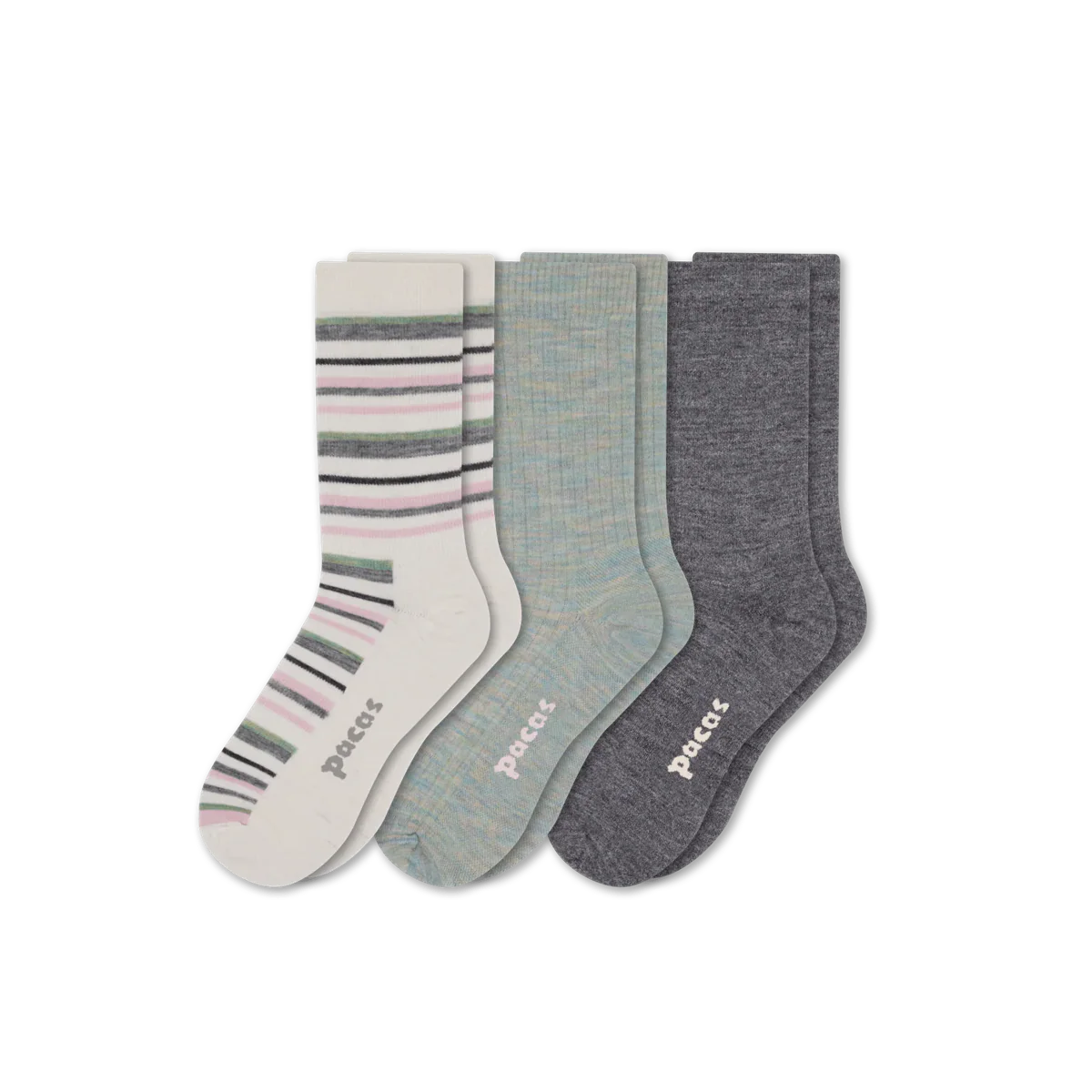 3 Pack - Women's Light-Weight Crew Pacas Socks 38 3 Pack - Women's Light-Weight Crew Pacas Socks