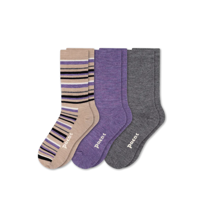3 Pack - Women's Light-Weight Crew Pacas Socks 44 3 Pack - Women's Light-Weight Crew Pacas Socks