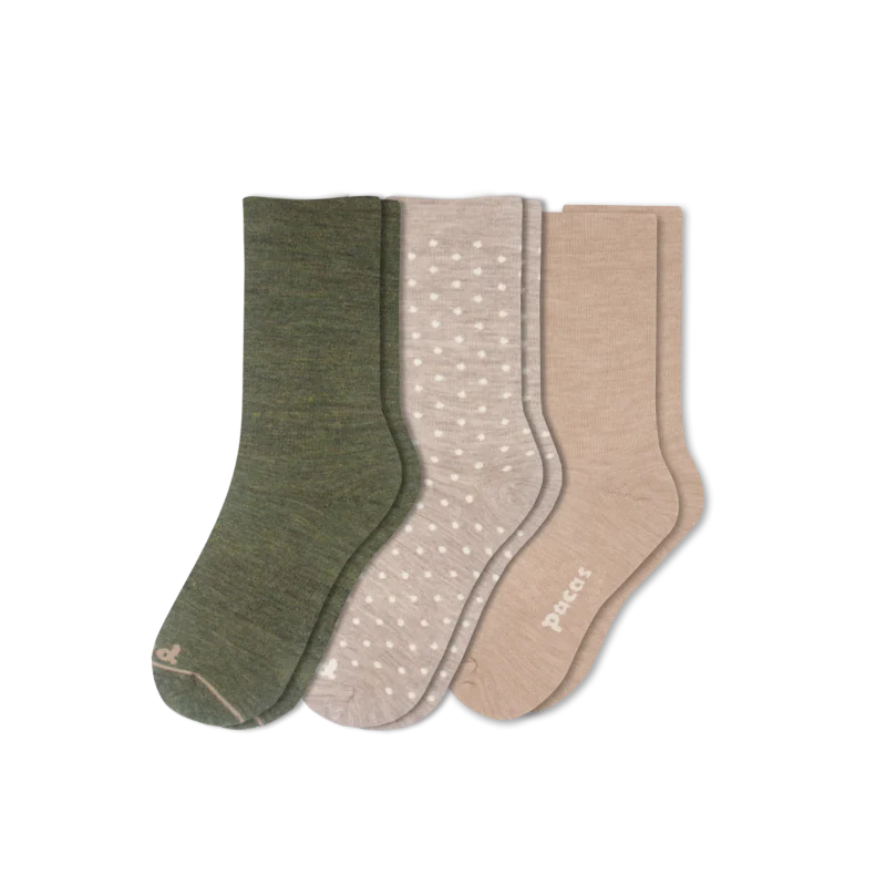 3 Pack - Women's Light-Weight Crew Pacas Socks 48 3 Pack - Women's Light-Weight Crew Pacas Socks