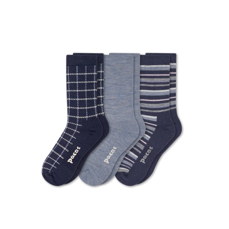 3 Pack - Women's Light-Weight Crew Pacas Socks 55 3 Pack - Women's Light-Weight Crew Pacas Socks