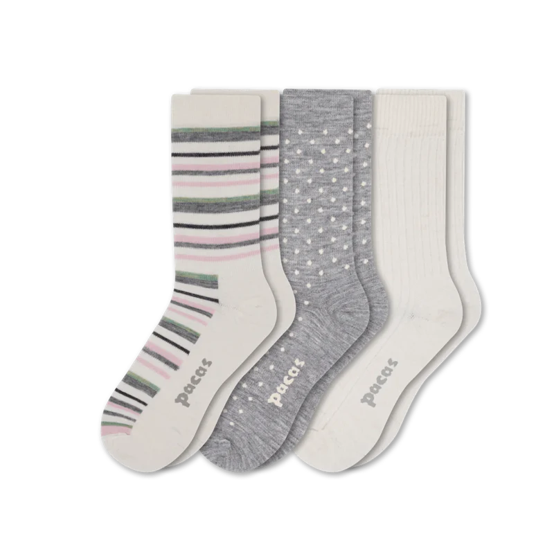 3 Pack - Women's Light-Weight Crew Pacas Socks 63 3 Pack - Women's Light-Weight Crew Pacas Socks