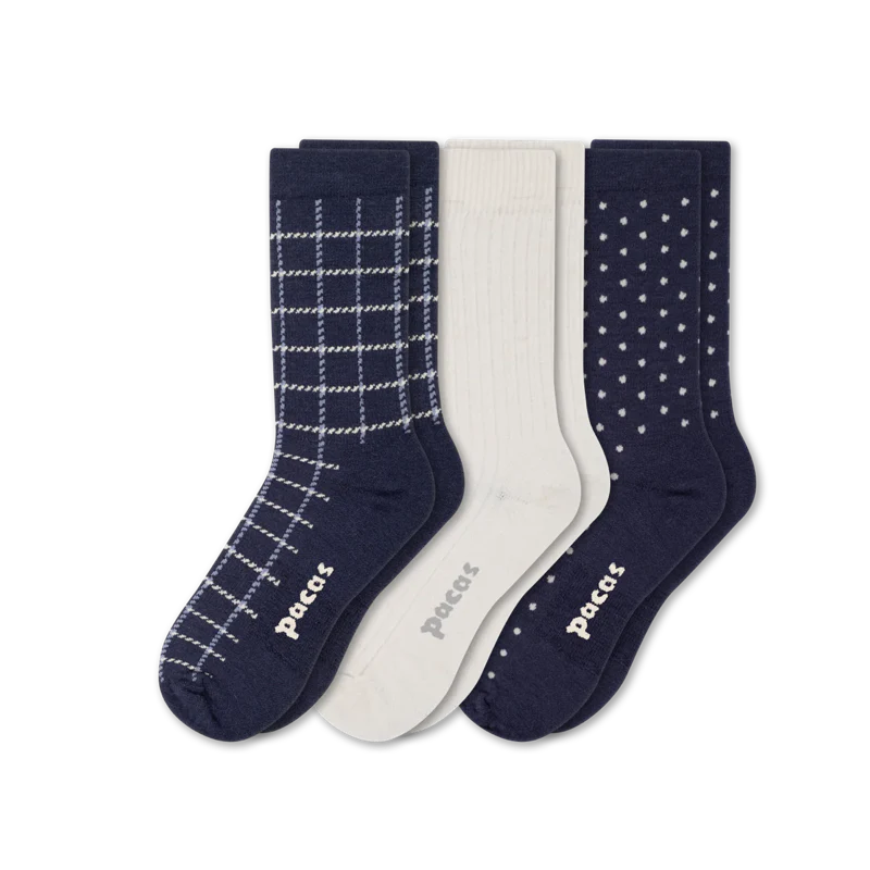 3 Pack - Women's Light-Weight Crew Pacas Socks 64 3 Pack - Women's Light-Weight Crew Pacas Socks