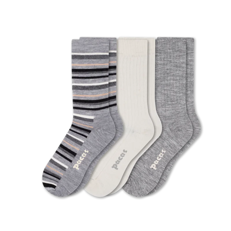 3 Pack - Women's Light-Weight Crew Pacas Socks 65 3 Pack - Women's Light-Weight Crew Pacas Socks